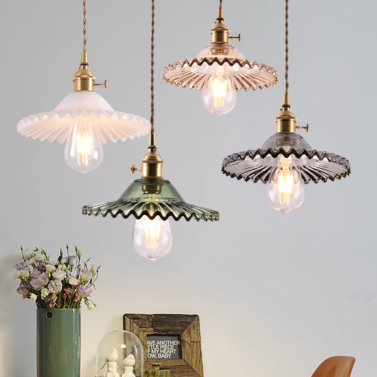 Nordic Glass Pendant Chandelier Copper Fixture
