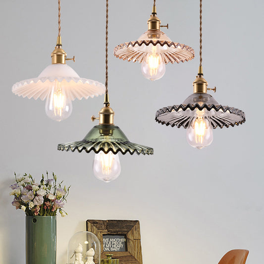 Nordic Glass Pendant Chandelier Copper Fixture