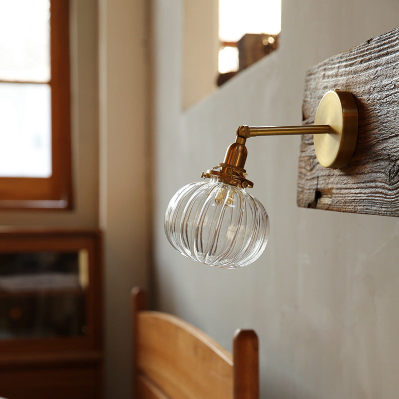 Pumpkin Glass Wall Lamp for Living Room & Bedroom