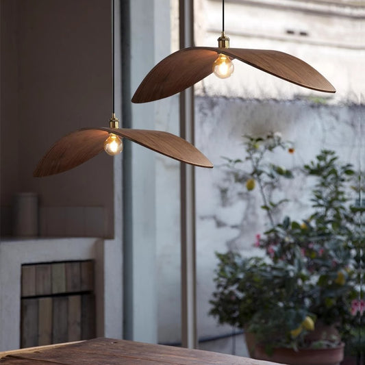 Southeast Asian Walnut Wood Pendant Chandelier
