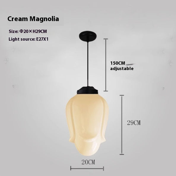 Retro Industrial Cream Pendant Light with Iron Frame