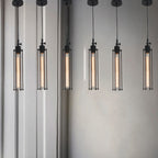 Glass Flute Iron Pendant Droplight