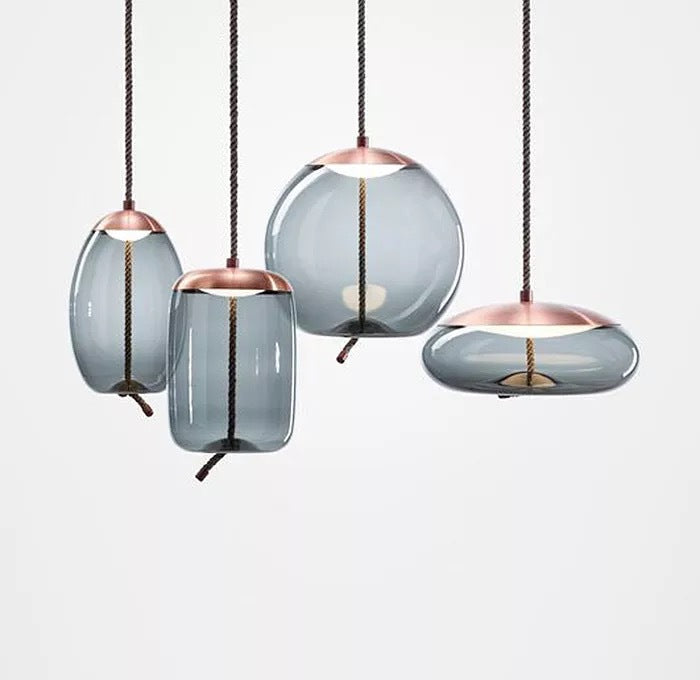Modern Glass Pendant Chandelier with LED Light