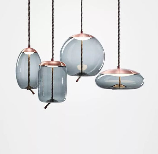 Modern Glass Pendant Chandelier with LED Light