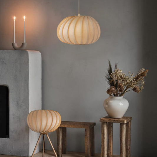 Japanese Pumpkin Wood Pendant Light Chandelier