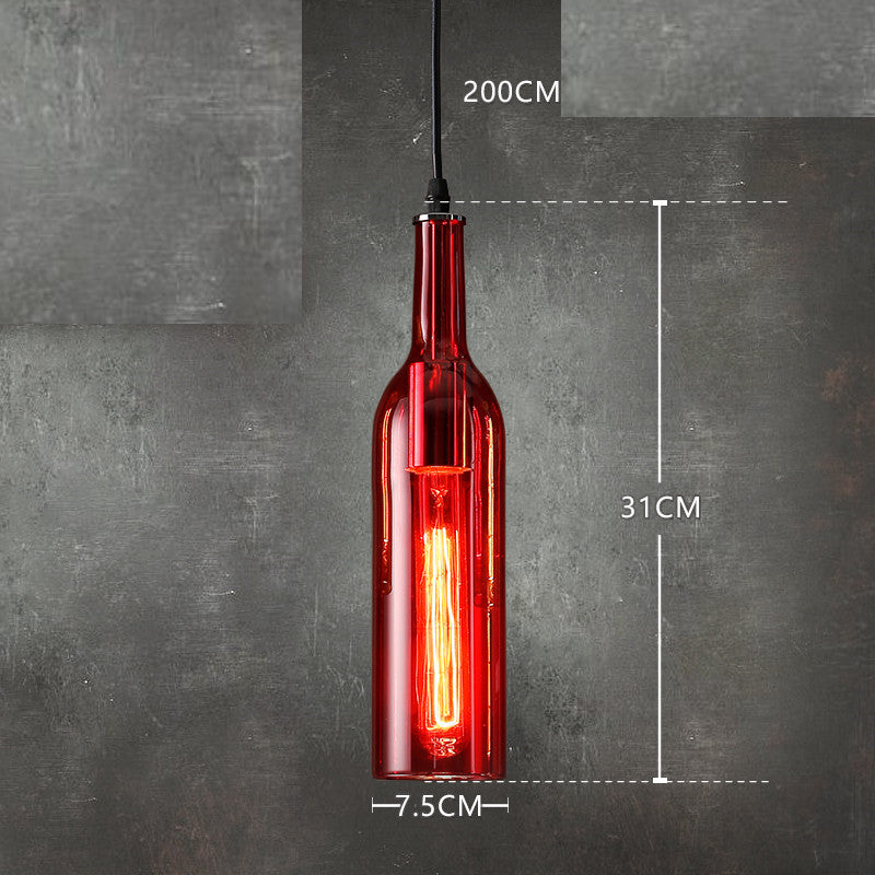 Lámpara de araña de cristal para botellas de vino de color creativo para restaurante bar de estilo nórdico