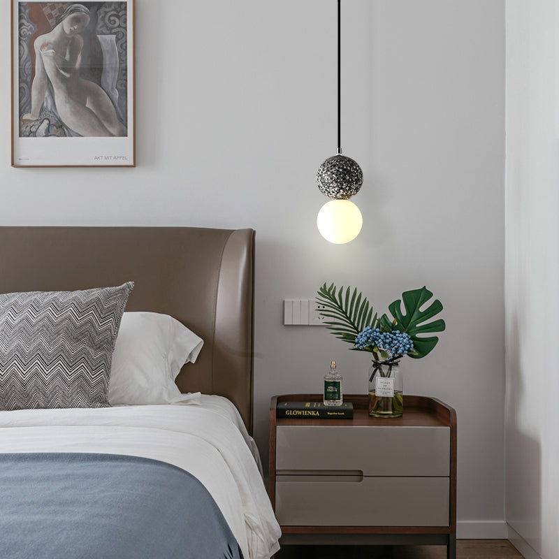 Nordic Terrazzo Pendant Light with Glass Shade
