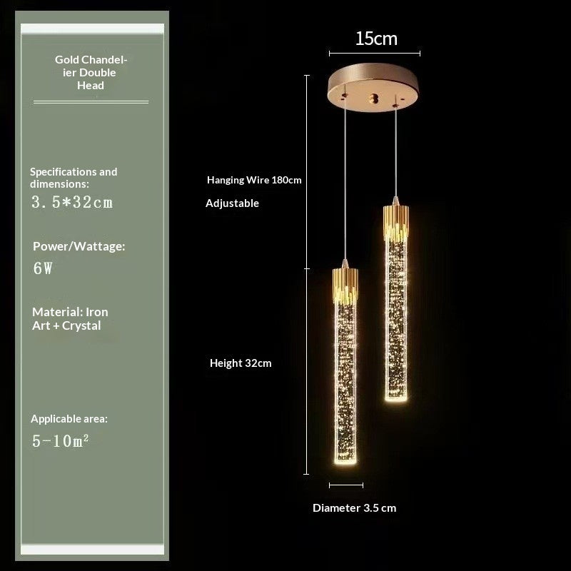 Lámpara colgante de cristal redonda, moderna, para mesita de noche
