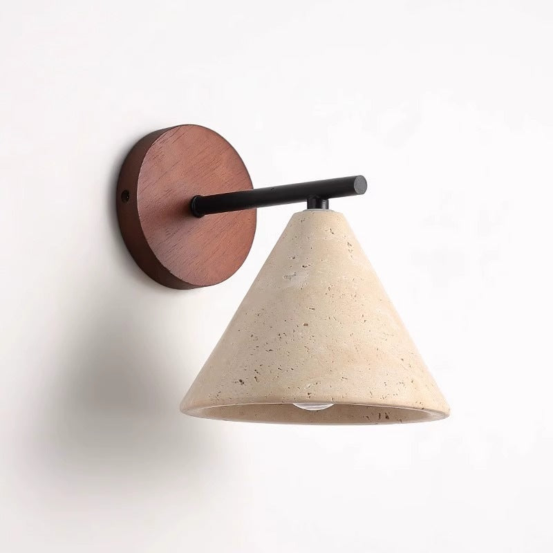 Yellow Stone Retro Wall Lamp - 15cm Bedroom Light